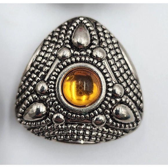 Vintage Faux Jeweled Silver Tone Button Covers Set of 6 - Picture 2 of 5